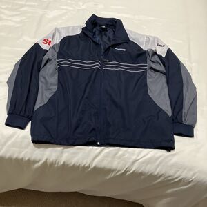 Seattle Seahawks Blue Windbreaker Jacket Embroidered Reebok NFL Full Zip Mens XL